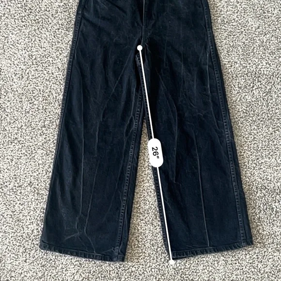 Sézane Le Crop Jeans – High Waisted Wide Leg – Black – Size EU 34 (US 2/XS) - Picture 13 of 13